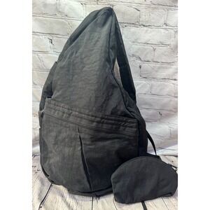 AmeriBag Healthy Back Bag Sling Backpack Black Nylon Luggage Purse Teardrop EUC